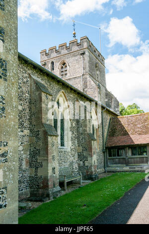 St. Mary`s Parish Church, Wendover, Bucks, UK, showing the church clock tower. Stock Photo